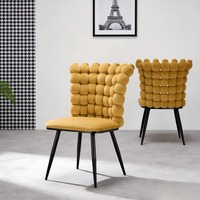 Chaise de salle à manger moderne de luxe en velours, chaise d'appoint créative avec dossier en forme de bulle, rembourrée, pour le mobilier de salon