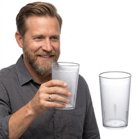 Gobelet à eau classique en plastique réutilisable de 8 oz, texturé, antidérapant, de qualité alimentaire, écologique, sans BPA, pour restaurant