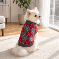 Set Sweater Rajut Argyle Custom untuk Manusia dan Anjing, Pakaian Rajut Wanita, Pakaian Anjing, Pabrik ODM OEM Grosir