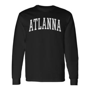 T-shirt à manches longues Atlanna, design avec prononciation d'Atlanta, col rond noir, vêtements unisexes - Product Image 1