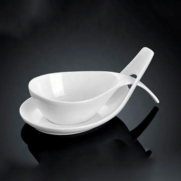 P & T Royal Ware Porzellan 2 in 1 einzigartige Keramik platte Abendessen Keramik weiße Salat teller