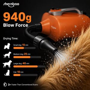 Sèche-cheveux professionnel haute vitesse Typhoon DHD 3000F 3000W à double moteur pour animaux de compagnie, chien et chat, souffleur de toilettage, vente directe usine - Product Image 5