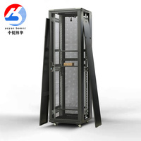 Armoire de serveur de centre de données standard Zoyue Bower SPCC 19'' 4U-18U avec portes en verre/maille à pulvérisation électrostatique en stock