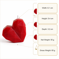 Bougie parfumée en forme de cœur rouge avec boîte cadeau pour les cadeaux de mariage et les cadeaux de la Saint-Valentin