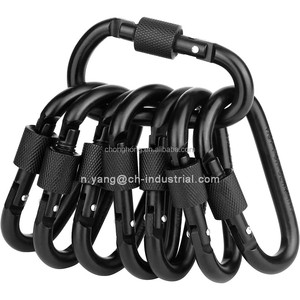 Mousqueton de sécurité à ressort en aluminium avec boucle en D et verrouillage à vis pour la randonnée en extérieur, fourni par l'usine - Product Image 5