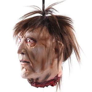 Testa Staccata in Latex per Decorazioni di Halloween, Capelli Castani, <span class=keywords><strong>Occhi</strong></span> Rosso Sangue, Collo in Rottura, Dettaglio Spaventoso, Accessorio Horror per Casa Stregata - Product Image 3