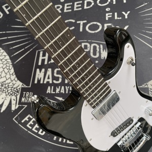 Guitarra Black <span class=keywords><strong>Deluxe</strong></span> Mark II Ventura Johney Ramne Mosrte Tun-A-Matic con sistema Stop Side/Back, madera maciza, envío rápido - Product Image 4