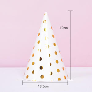 Sombrero de Fiesta con Estampado de Ondas Doradas y Puntos, Decoración para Fiestas de Cumpleaños, Sombrero de Cumpleaños para Niños y Adultos - Product Image 2