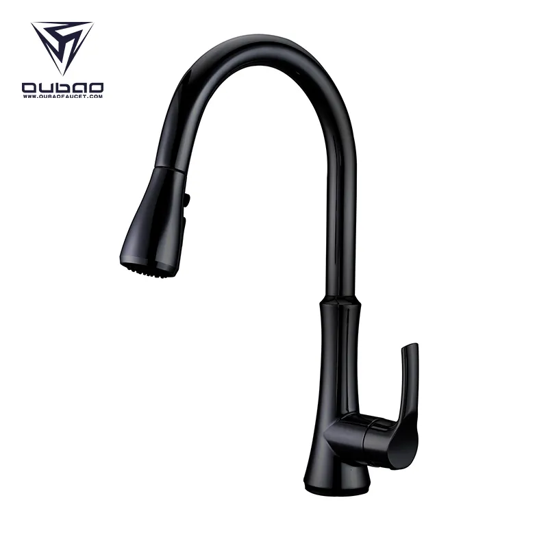 OUBAO marka yeni tek kolu lüks mutfak lavabo musluğu dokunun pirinç güverte üstü sıcaklık ayarlı mutfak musluğu dokunun