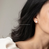 Boucles d'oreilles clous Rosaeflora "Flowing Light" en argent sterling 925 véritable avec pierre de lune artificielle, bijoux fins