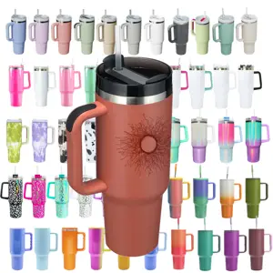 Hot Selling Metal Powder Coated Travel Coffee Mug Adventure Quencher H2.0 Flowstate 40 Oz 40oz Custom Tumbler With Handle