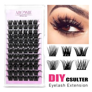 Abonnie ชุดต่อขนตาปลอมสีดำด้านแบบ DIY ชุดต่อขนตา - Product Image 3
