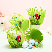 Décorations de Pâques en non-tissé écologique, panier cadeau lapin pour adolescents, panier à œufs pour la chasse aux œufs de Pâques en intérieur, produit phare