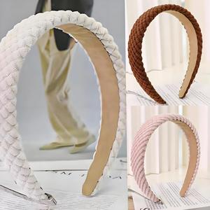 Peluca de moda para mujer con cabello largo rizado ondulado integrado, diadema de pana desmontable, media peluca en forma de U, cubierta de media cabeza en forma de U - Product Image 4