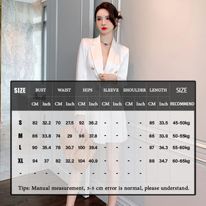 ZYHT 5406 bianco doppiopetto elegante ufficio da donna abito Casual scollo a V sottile abiti da giacca carriera da donna - Product Image 5