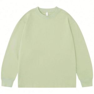 Sweat-shirt pour homme en coton tricoté, col rond, manches longues, couleur unie, logo personnalisé, qualité supérieure, vente en gros - Product Image 2
