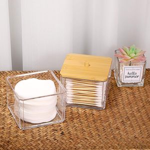 Vente en gros de coton-tige cosmétique transparent porte-distributeur d'apothicaire en acrylique transparent - Product Image 1