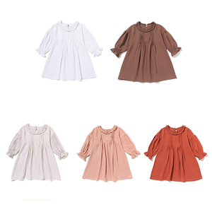 Vêtements pour enfants en lin respirant à manches bouffantes RTS, robe pour filles de 2 à 6 ans, prête à être expédiée - Product Image 6