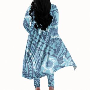 Ensemble de 2 pièces Samoa Turtle Polynesian Tattoo : Cardigan à manches longues + Leggings taille haute moulants - Product Image 4