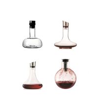 Ensemble de carafes à vin en cristal transparent miniature en gros avec bouchon, aérateur, pistolet, globe, diamant, forme de bateau, forme de serpent, forme de dragon