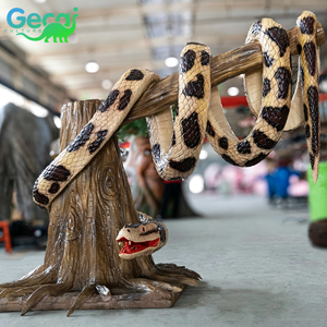 Modelo de Pitón Animatrónico, Serpiente Robótica Realista con Base de Tronco de Árbol para Casa Embrujada, Parque Temático, Exhibición - Product Image 5