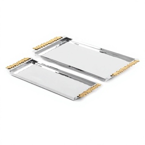 Ensemble de deux plateaux à chocolat en métal de qualité supérieure, faits à la main, vente en gros, design de luxe - Product Image 1