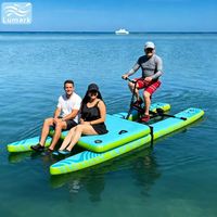 Vélo aquatique gonflable à ponton plat extra large avec pont flottant avant, cadre en aluminium, rangement facile pour rivière, de Chine Lumark Custom