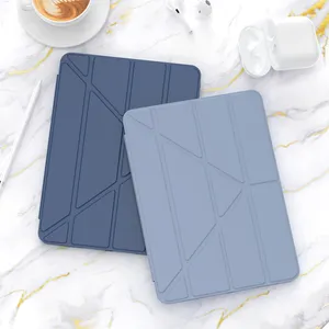 Factory Cheapest Durable Thin Multi-fold TPU Leather Tablet Covers Cases For iPad Pro 11/12.9/10.5 For iPad Air 5/4/3/2 Cover