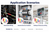 Conector de Empalme a Tope Codificado por Colores Serie BV de 8 Tamaños, 19-160A, Barril de Cobre, PA66 Preaislado, Eléctrico Solar Fotovoltaico, con Certificación RoHS y CE