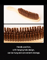 Brosse de nettoyage de salon TIANBA WB 969 en bois, tête en forme de S, poignée ergonomique facile à saisir, poils doux en nylon et soie, pour cheveux et poussière