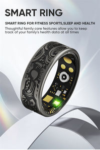 Anneau intelligent Fashion R16 pour hommes/femmes, boîtier en acier inoxydable IP68, suivi de la forme physique, fréquence cardiaque/oxygène sanguin, moniteur de sommeil, sans fil - Product Image 5