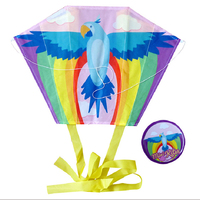 Cerf-volant de poche pour enfants, de haute qualité, personnalisé, facile à faire voler, en forme de dessin animé, sans armature, motif perroquet, pour l'extérieur