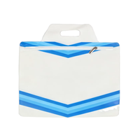 Sac à fermeture éclair en PVC transparent en gros, avec logo personnalisé, étanche, pour maquillage, cosmétiques et articles de toilette, avec bande bleue