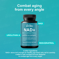 Complément BSTBIO Urolithin-A Complex NAD Coenzyme Q10 Resveratrol 500mg Capsules d'Urolithin A