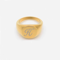 Klassische Blanko-Siegelringe für Männer und Frauen, individuell gravierbare runde Siegelringe mit Initialen, personalisierter Herren-Pinky-Siegelring