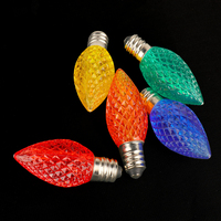 Ampoules LED C7 Multicolores Facettées Dimmables Certifiées ETL, Culot E12 1W 120V IP65 35lm, Lumières de Remplacement Extérieures pour Noël