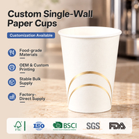 Gobelet en papier robuste personnalisé avec logo, étanche, 8 oz, avec couvercle, léger, pour boissons froides, pour mariage, qualité supérieure
