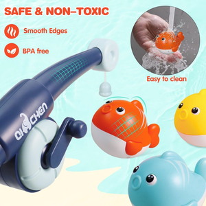 Baignoire <span class=keywords><strong>de</strong></span> pataugeoire personnalisée enfant en bas âge eau douche jouet aimant <span class=keywords><strong>jeu</strong></span> <span class=keywords><strong>de</strong></span> pêche bébé jouet <span class=keywords><strong>de</strong></span> <span class=keywords><strong>bain</strong></span> avec 1 canne à pêche et 1 <span class=keywords><strong>filet</strong></span> pour enfant - Product Image 3