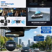 Caméra embarquée Podofo 5 objectifs 3,16'' 1080P DVR Enregistrement en boucle Détection de mouvement WIFI&APP Vision nocturne 360° °   Fournisseur ODM de Enregistreurs avec Capteur G