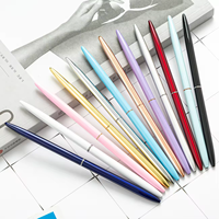Vente en gros de stylo à bille torsadé en métal fin, encre gel couleur macaron bonbon, largeur d'écriture de 1.0mm, LOGO personnalisé pour les cadeaux de banque d'hôtel