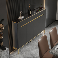 Prix usine salle à manger dessus en marbre moderne bois lumière luxe buffet armoire à vin Console Table Buffet