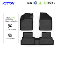 KCTION Alfombrillas Universales de Lujo para Vehículos, Juego Completo, Impermeables, para Todo Clima, Inodoras, TPE 5D, Ajuste Personalizado, Geely Binyue, Negras, 3.5mm de Grosor