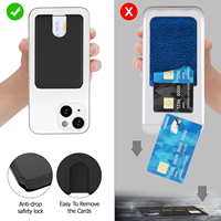 Penyangga Kartu Ponsel Silikon Anti Jatuh, Mudah Dipasang, Desain Upgrade, Tempel di Kantong Belakang, Dompet Penyangga Kartu Kredit Ponsel