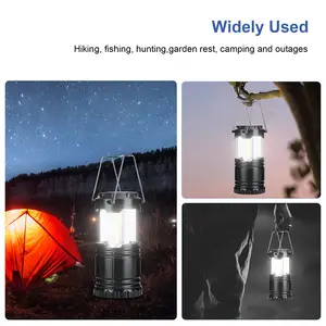 Luz Led Cob portátil para acampada, lámpara colgante plegable con batería para exteriores, suministro de fábrica