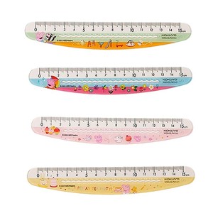 Custom Cartoon Acrylic UV Printed Plastic Piggy Page Series Wave Curving Drawing Ruler Multifunctional Measuring Scale - Product Image 4