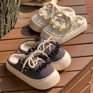 Automne et hiver maison coton pantoufles mode confortable fond épais senior belles pantoufles en coton antidérapantes en plein air - Product Image 2