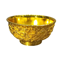Bol en laiton exquis Artisanat antique Bol à riz doré de style antique