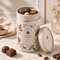 Tube en papier rond personnalisé de luxe avec bord roulé pour chocolat, bonbons, emballage alimentaire en carton biodégradable