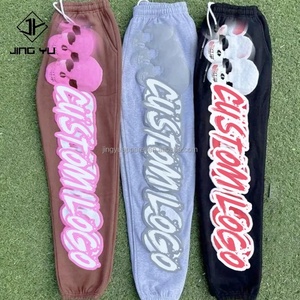 Conjunto Deportivo Personalizado de Pantalones Deportivos y Sudadera con Capucha para Hombre, Diseño de Esqueleto, Algodón, Estampado Puff, Dos Piezas - Product Image 3