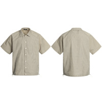 Chemise à manches courtes ample en coton 100% de qualité supérieure, à carreaux vintage américains, avec cordon de serrage à l'ourlet, personnalisable pour hommes YOFA, OEM ODM